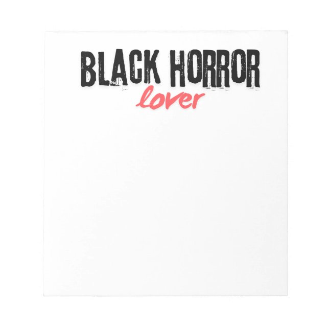 Black Horror Lover Stationery Notizblock (Vorderseite)