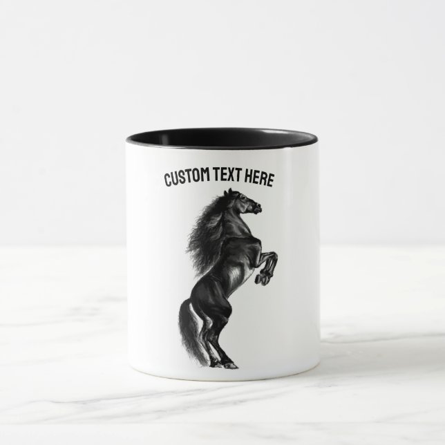 Black Horse Coffee Tasse mit benutzerdefiniertem T (Zentrum)