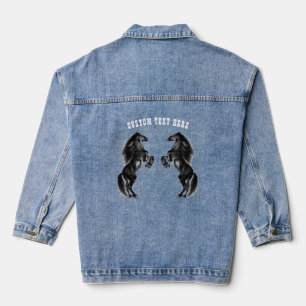 Black Horse Denim Jacket mit benutzerdefiniertem T Jeansjacke