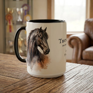 Black Horse Equestrian Personalisierter Geschenk-M Tasse