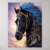 Black Horse Equine Fantasy Digitale Kunst