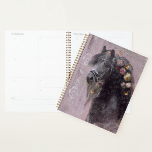 Black Horse Friesian Horse - Kalender, Planer