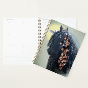 Black Horse Friesian Horse - Kalender, Planer