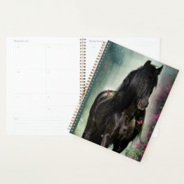 Black Horse Friesian Horse - Kalender, Planer