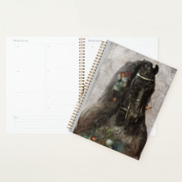 Black Horse Friesian Horse - Kalender, Planer