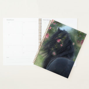 Black Horse Friesian Horse - Kalender, Planer