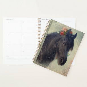 Black Horse Friesian Horse - Kalender, Planer