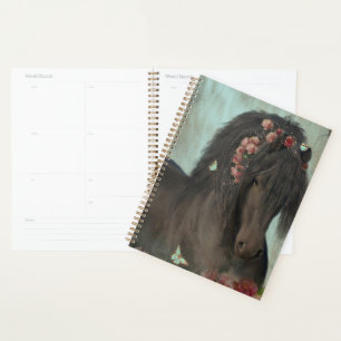 Black Horse Friesian Horse - Kalender, Planer