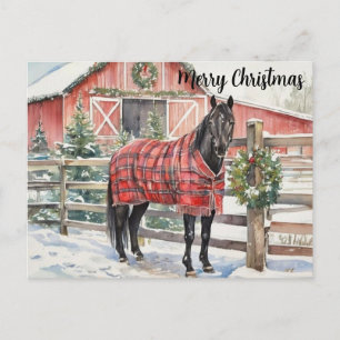 Black Horse Frohe Weihnachten Postkarte
