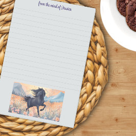 Black Horse Girl Wildblume Personalisiert Slogan Post-it Klebezettel