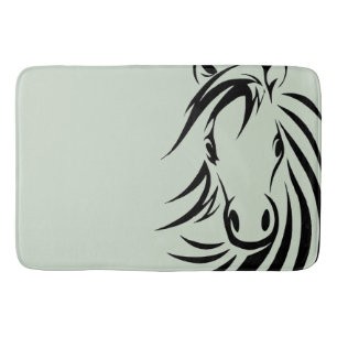 Black Horse Head Green Badematte