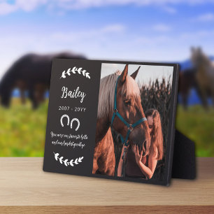 Black Horseshoes Greenery Foto Horse Memorial Fotoplatte