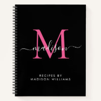 Black Hot Pink Magenta Monogram Script Name Rezept