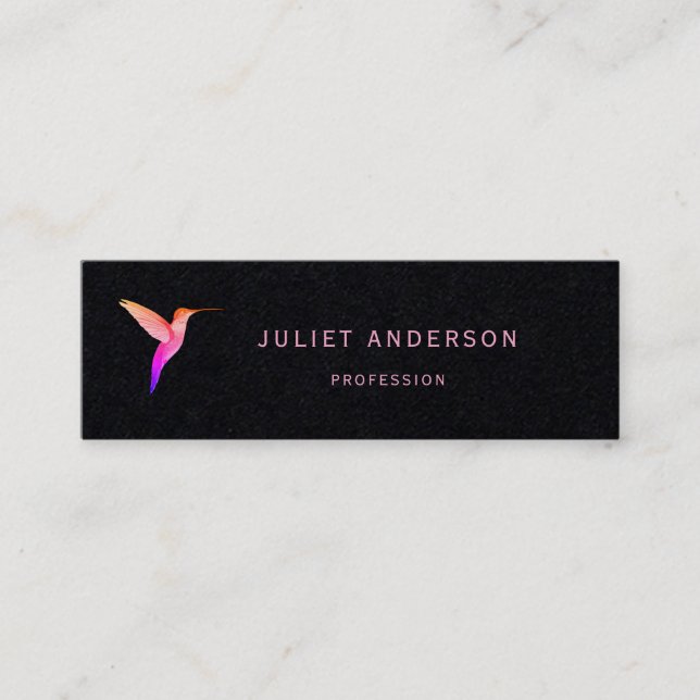 Black Hummingbird Business Card Mini Visitenkarte (Vorderseite)
