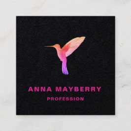 Black Hummingbird Business Card Quadratische Visitenkarte