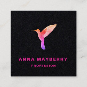 Black Hummingbird Business Card Quadratische Visitenkarte