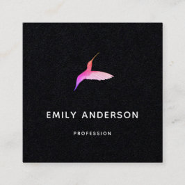 Black Hummingbird Business Card Quadratische Visitenkarte