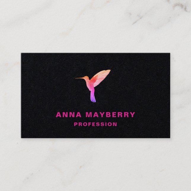 Black Hummingbird Business Card Visitenkarte (Vorderseite)