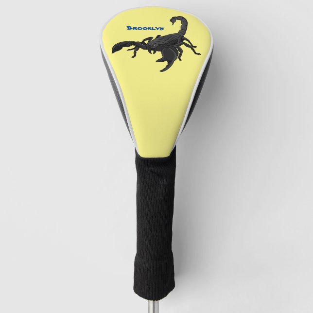 Black hungry scorpion cartoon illustration golf headcover (Vorderseite)