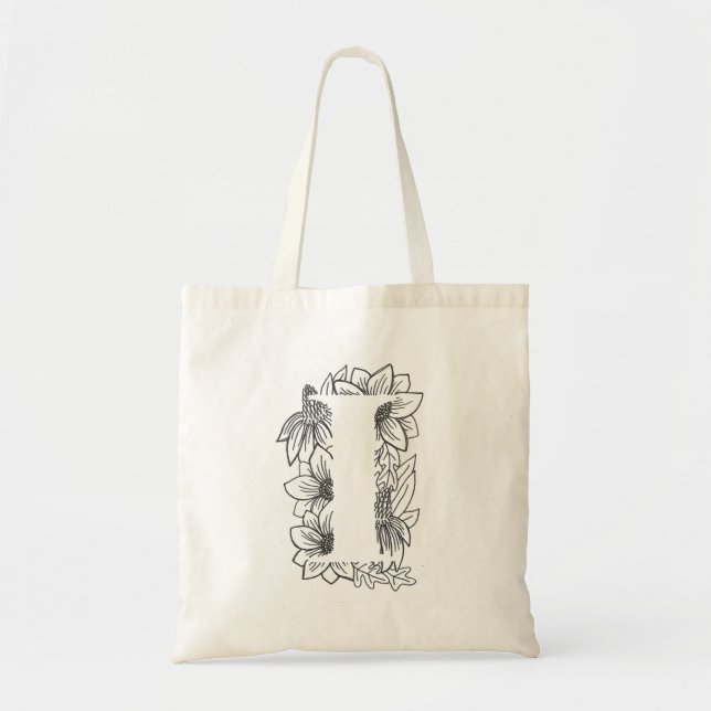 Black "I" Design Tote Bag Tragetasche (Vorne)