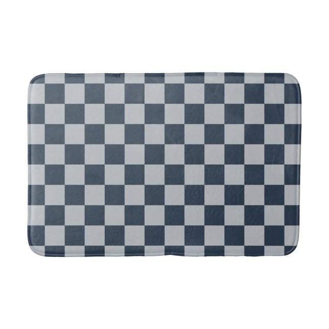 Black ice checkered board pattern badematte (Vorderseite)