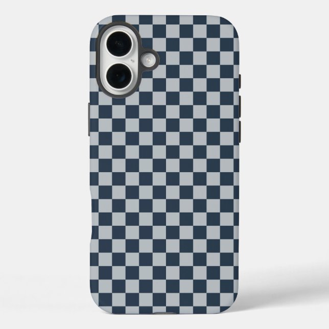 Black ice checkered board pattern Case-Mate iPhone hülle (Rückseite)