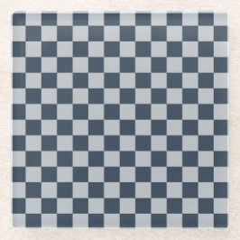 Black ice checkered board pattern glasuntersetzer