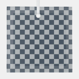 Black ice checkered board pattern ornament aus glas