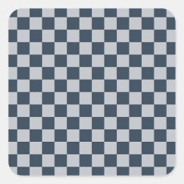 Black ice checkered board pattern quadratischer aufkleber