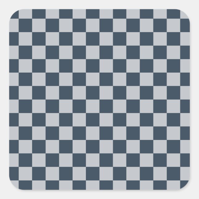 Black ice checkered board pattern quadratischer aufkleber (Vorderseite)