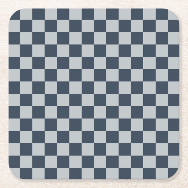 Black ice checkered board pattern rechteckiger pappuntersetzer (Vorderseite)