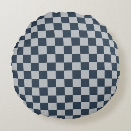 Black ice checkered board pattern rundes kissen