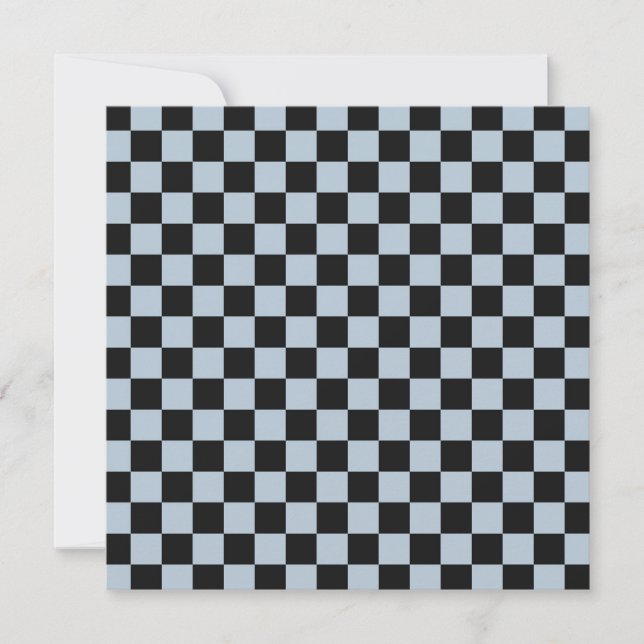 Black ice checkered pattern dankeskarte (Vorderseite)