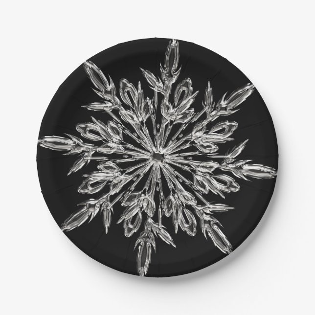 Black Ice Crystal Pappteller (Vorderseite)