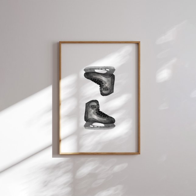 Black Ice Hockey Skate Wandkunst Poster (Von Creator hochgeladen)