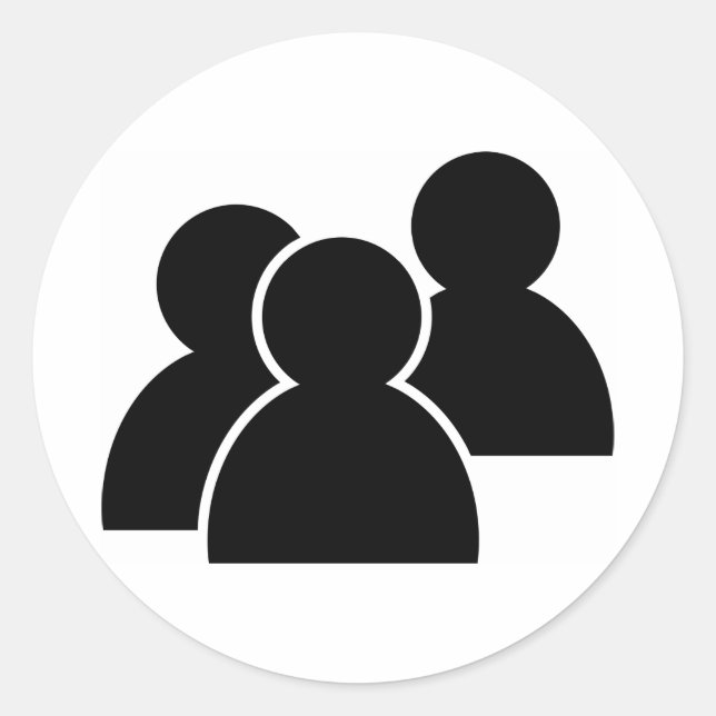 Black Icon People Runder Aufkleber (Vorderseite)