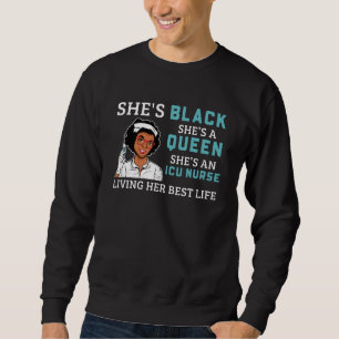 Black Icu Nurse Proud Afeen Women Sweatshirt