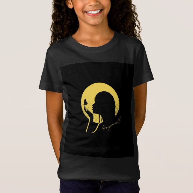 Black Illustration Self Care T - Shirt for Women (Vorderseite)