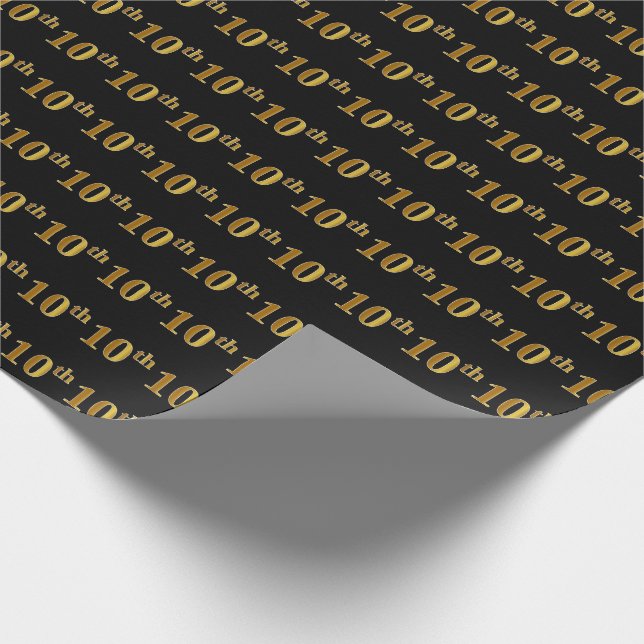 Black, Imitate Gold 10. (10.) Event Geschenkpapier (Ecke)