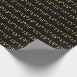 Black, Imitate Gold 15. (Fünfzehnte) Veranstaltung Geschenkpapier