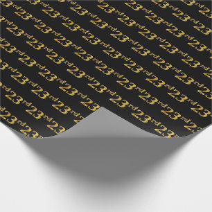 Black, Imitate Gold 23. (23.) Event Geschenkpapier