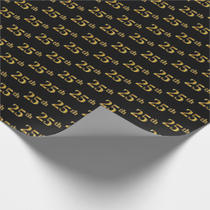 Black, Imitate Gold 25. (25.) Event Geschenkpapier