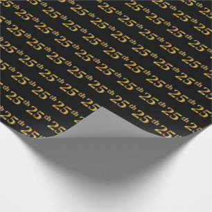 Black, Imitate Gold 25. (25.) Event Geschenkpapier