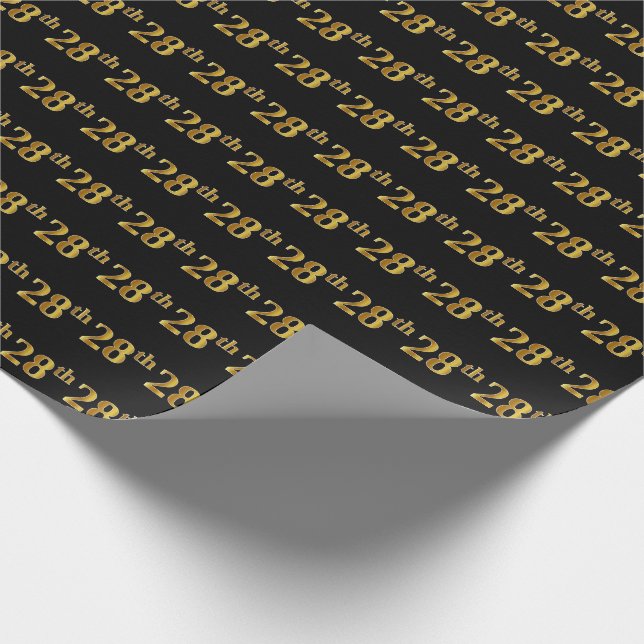 Black, Imitate Gold 28. (Achtundzwanzigste) Verans Geschenkpapier (Ecke)