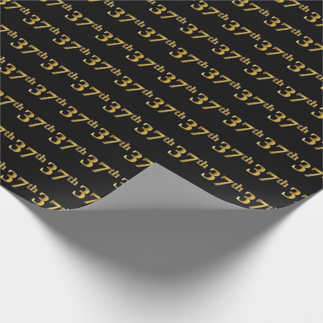 Black, Imitate Gold 37. (37.) Event Geschenkpapier (Ecke)