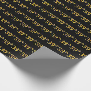 Black, Imitate Gold 39. (39.) Event Geschenkpapier