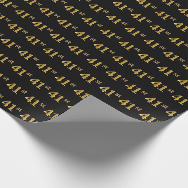 Black, Imitate Gold 41. (41.) Event Geschenkpapier (Ecke)