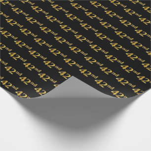Black, Imitate Gold 42. (42.) Event Geschenkpapier