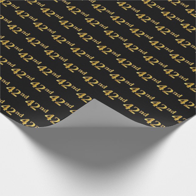 Black, Imitate Gold 42. (42.) Event Geschenkpapier (Ecke)