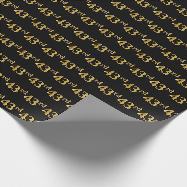 Black, Imitate Gold 43. (43.) Event Geschenkpapier (Ecke)